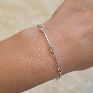 Elegant Amethyst & Silver Bracelet